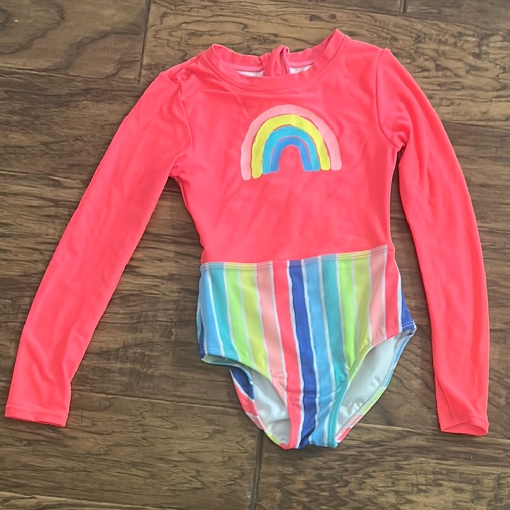Cat & Jack Colorful Rainbow Long Sleeve Swimsuit